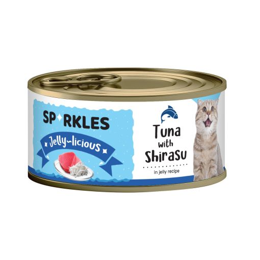 Sparkles Jelly-licious Tuna With Shirasu Canned Cat Food 80g