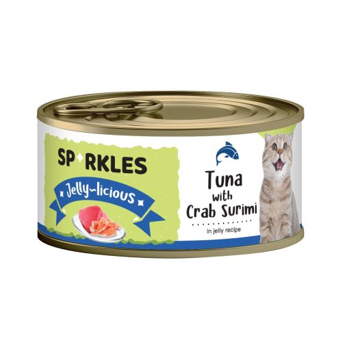 Sparkles Jelly-licious Tuna With Crab Surimi Canned Cat Food 80g