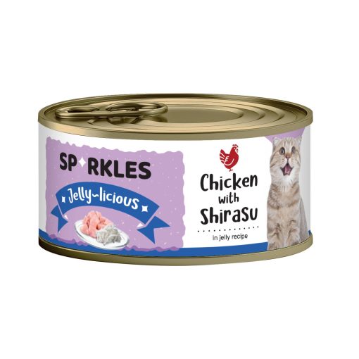 Sparkles Jelly-licious Chicken With Shirasu Canned Cat Food 80g