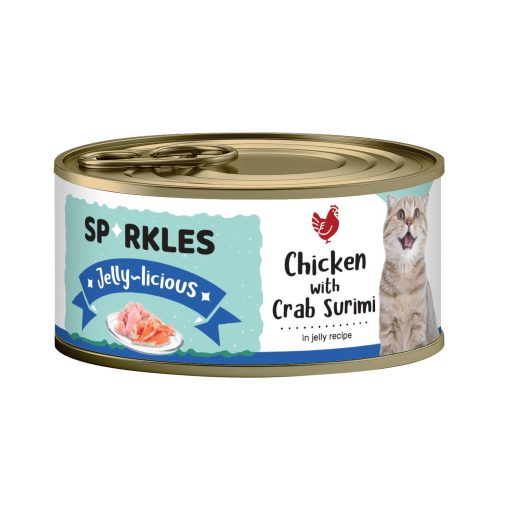 Sparkles Jelly-licious Chicken With Crab Surimi Canned Cat Food 80g