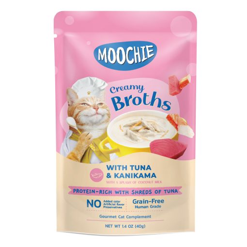 Moochie Creamy Broth with Tuna & Kanikama Wet Cat Food 40g