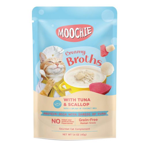 Moochie Creamy Broth with Tuna & Scallop Wet Cat Food 40g