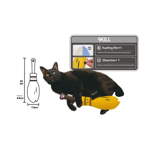 CattyMan Playful Kicker Plush Cat Toy - Broom