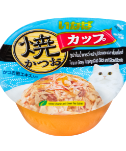 CIAO Grilled Tuna in Gravy Topping Imitated Crab Meat & Sliced Bonito Wet Food for Cats 70g