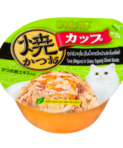 CIAO Grilled Skipjack Cup-Grilled Tuna in Gravy Topping Tuna White Meat & Sliced Bonito Wet Food for Cats 70g