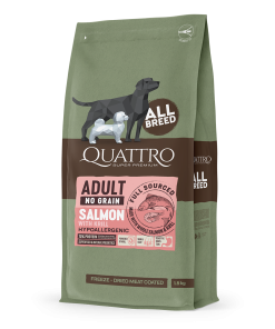 Quattro Adult All Breed No Grain Dry Dog Food - Salmon (2 Sizes)